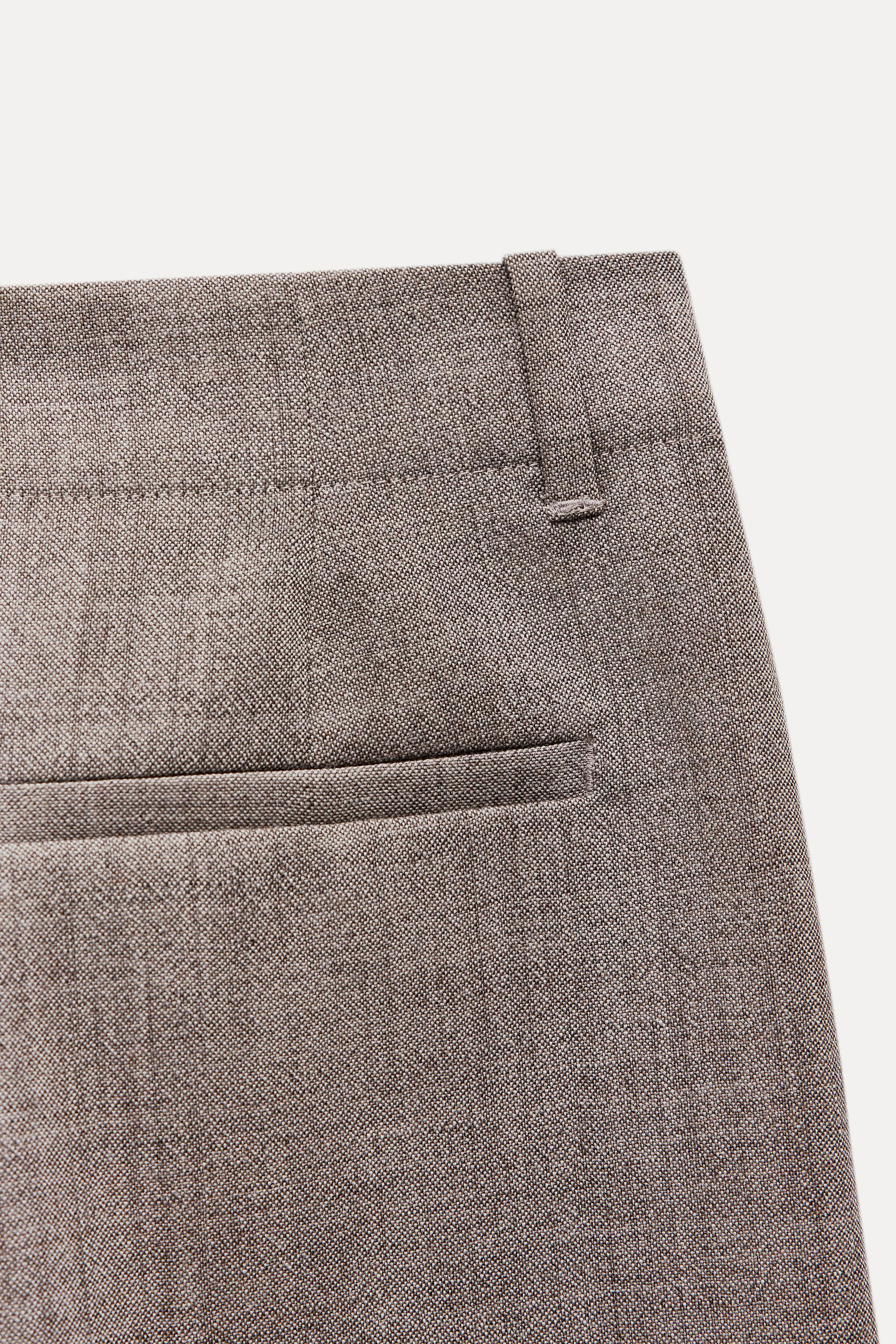 100% WOOL STRAIGHT LEG PANTS ZW COLLECTION Product Image