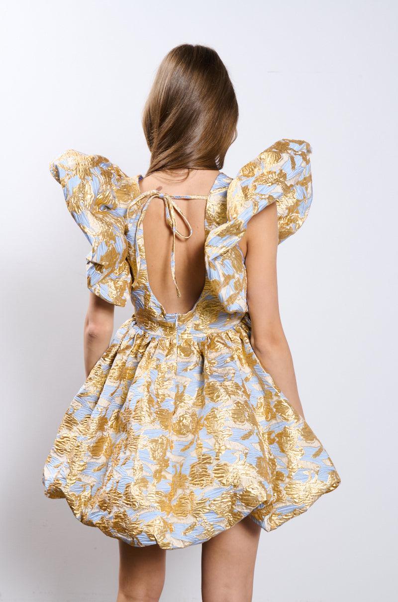 BELLE OF THE BALL BROCADE MINI DRESS Product Image