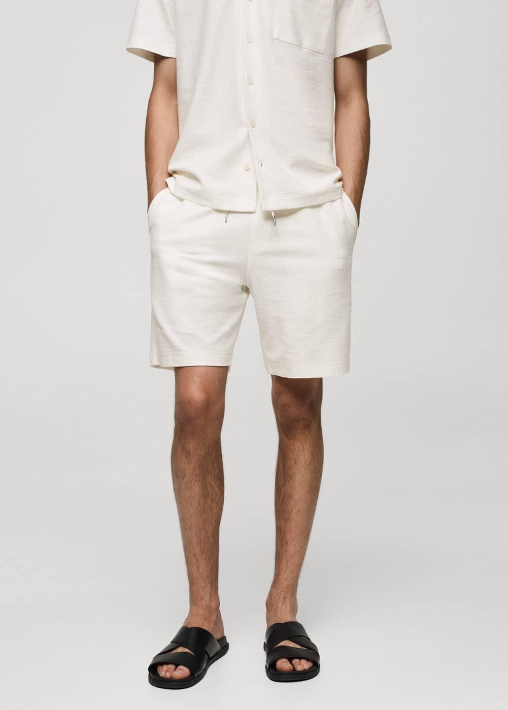 Mango Mens Drawstring Cotton Shorts Product Image