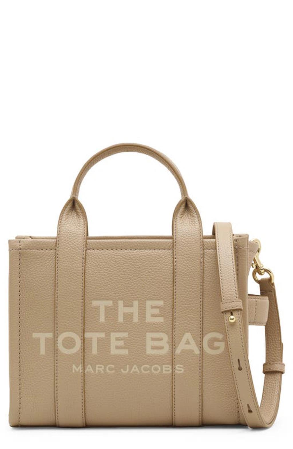 MARC JACOBS The Leather Small Tote Bag In Camel Product Image