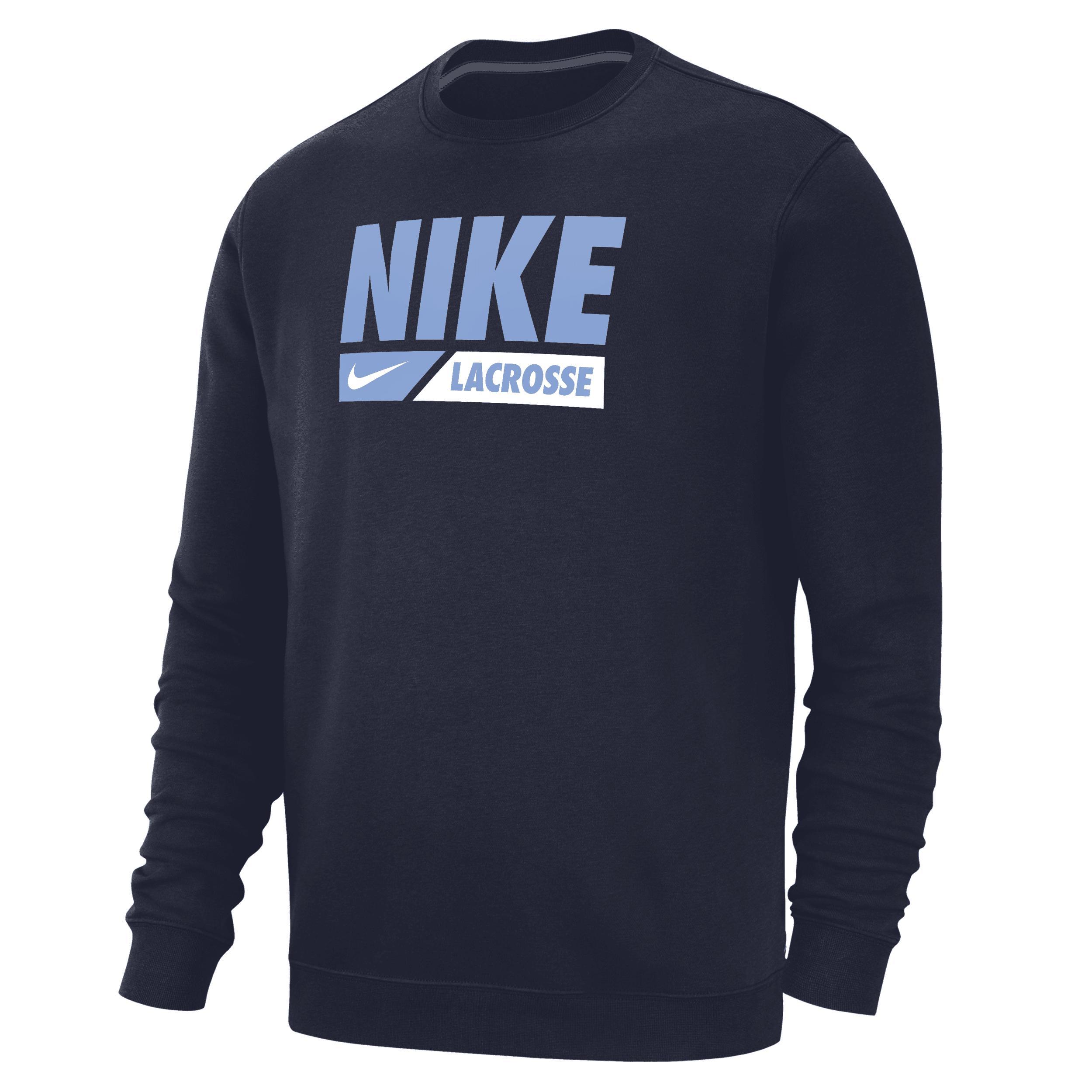 Nike Men's Club Fleece Lacrosse Crew-Neck Pullover Top Product Image