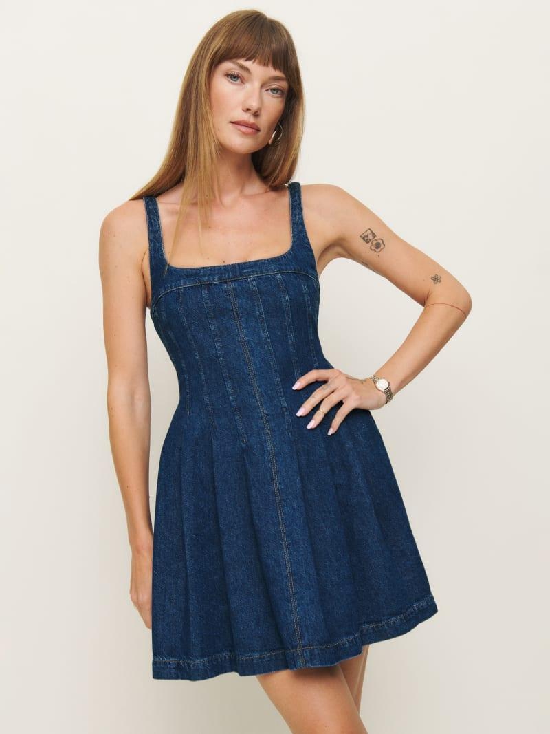 Violet Denim Mini Dress Product Image