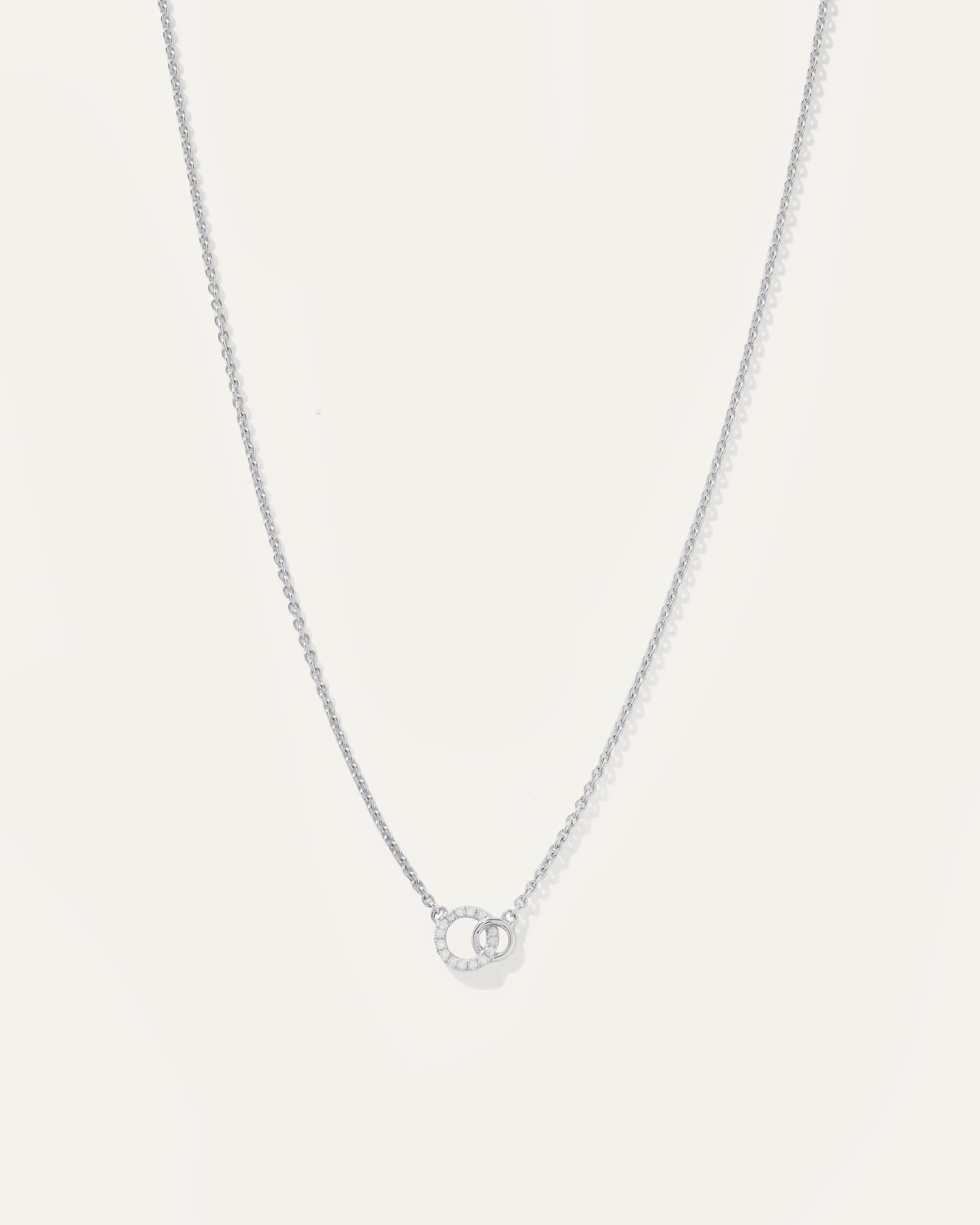 14K Gold Diamond Eternity Mini Circle Necklace Product Image