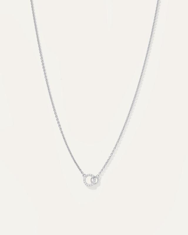 14K Gold Diamond Eternity Mini Circle Necklace Product Image