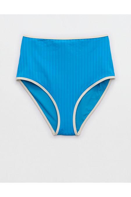 Aerie Wide Rib High Waisted Bikini Bottom Women's Product Image