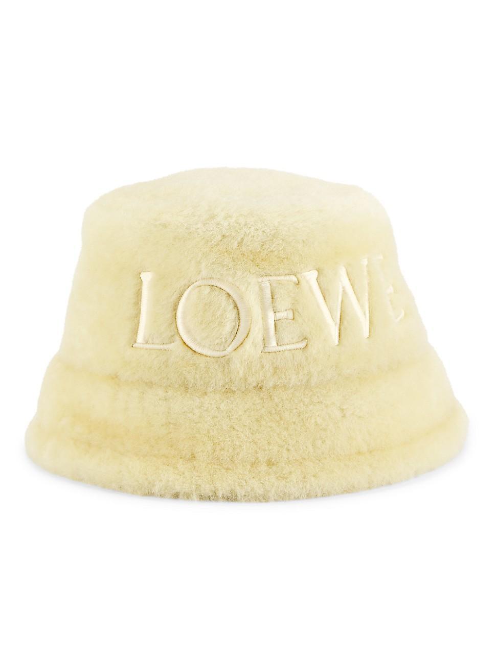 Womens Shearling Logo Bucket Hat Product Image