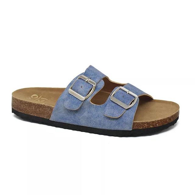 Yoki Gian 91 Womens Double Buckle Slide Sandals Blue Product Image