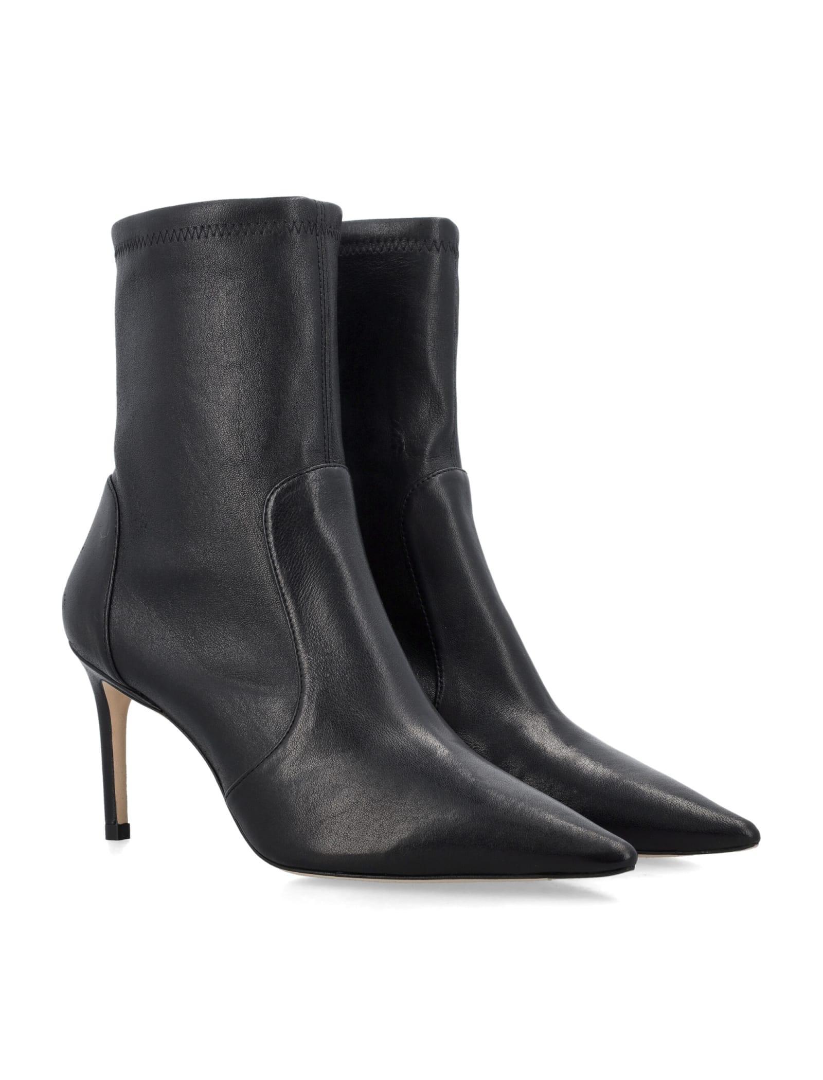 85mm Stuart Leather Ankle Boots In Black Product Image