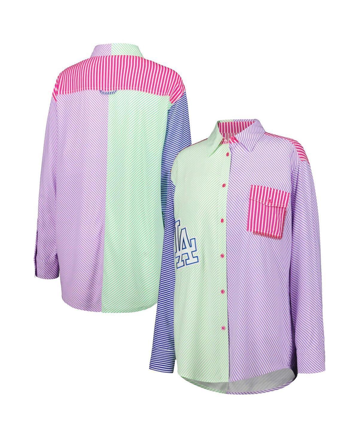 Womens /Purple Los Angeles Dodgers Button-Up Shirt Product Image