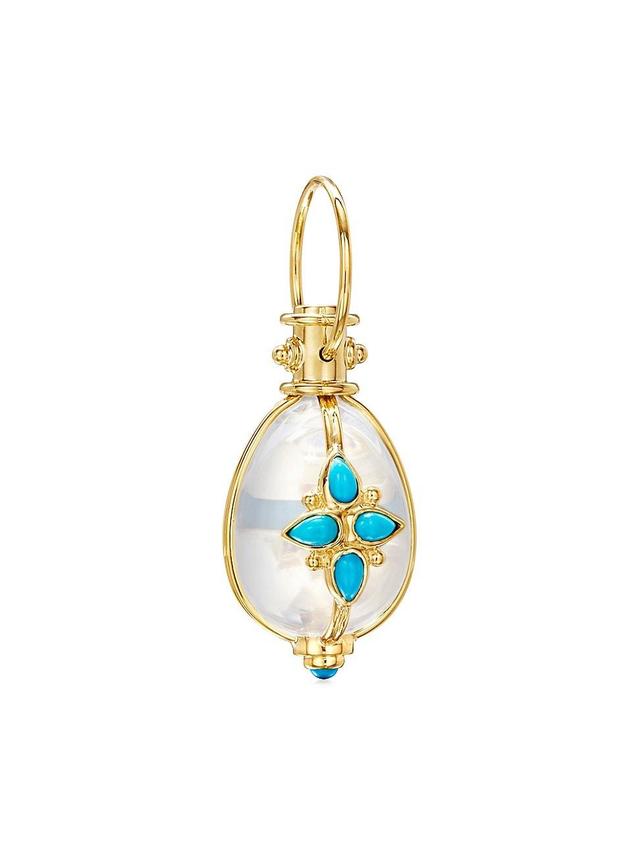 Womens Cl Color 18K Yellow Gold, Crystal & Turquoise Mandala Amulet Product Image