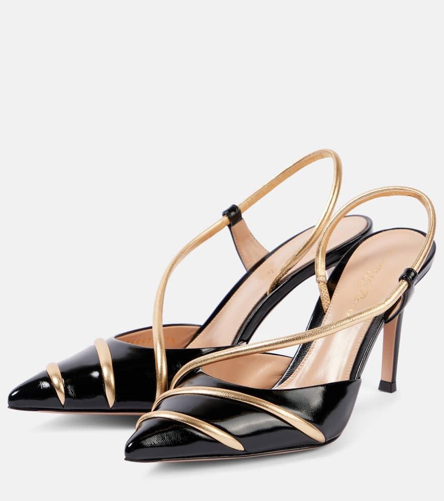 GIANVITO ROSSI Slingback-pumps 85 Aus Lackleder In Black Product Image