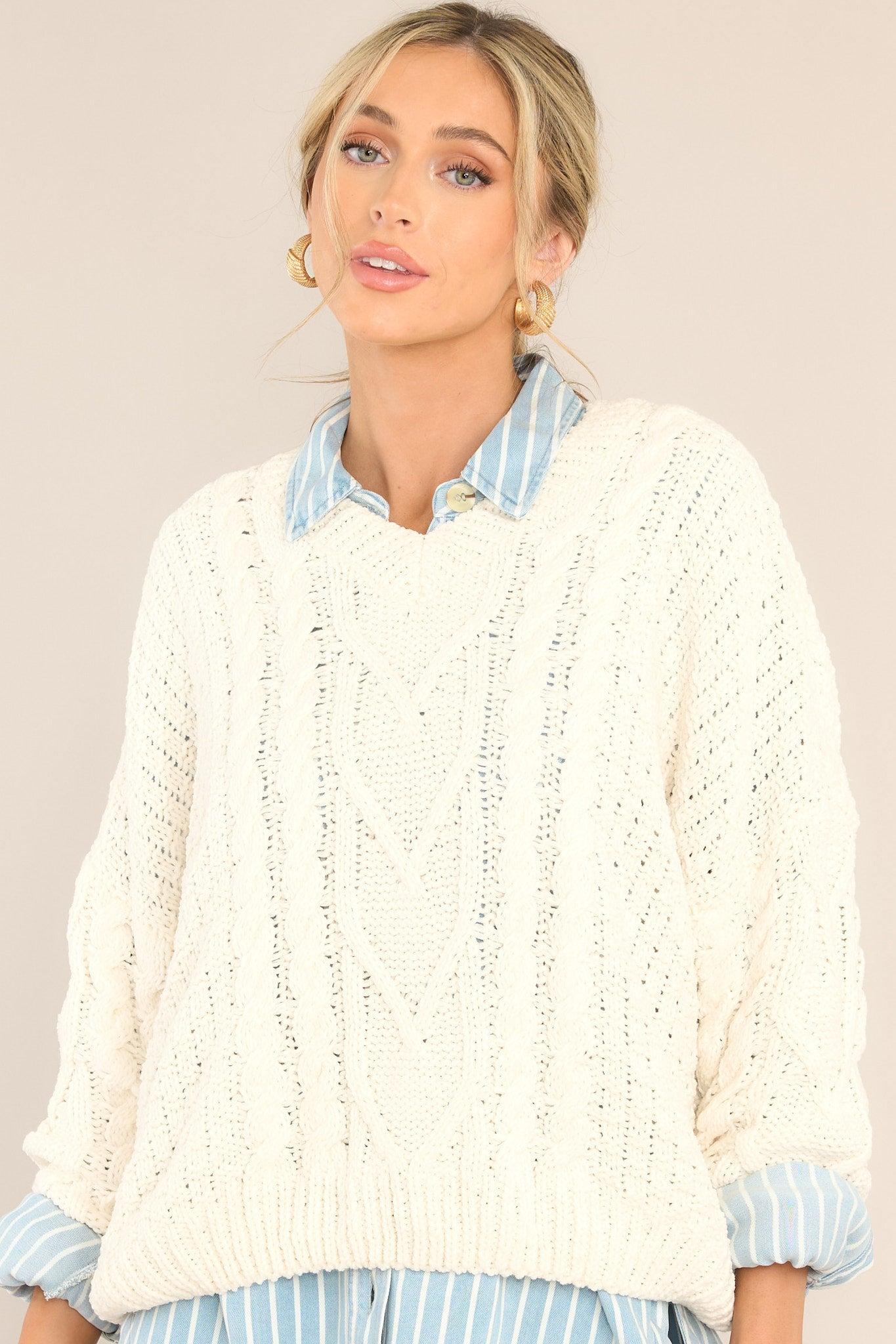 Snuggly Sensation Ivory Sweater Product Image