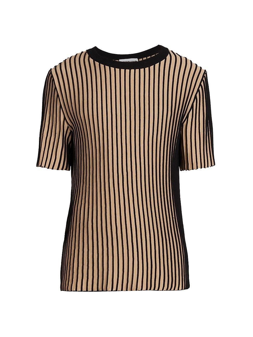 Mens Striped Knit T-Shirt Product Image