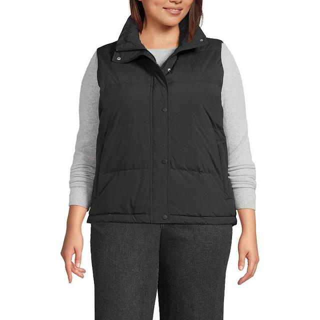 Plus Size Lands End Mockneck Down Puffer Vest, Womens Product Image