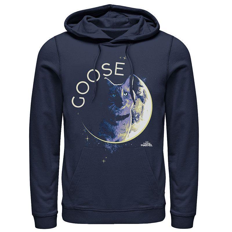 Mens Marvel Captain Marvel Goose Space Planet Portrait Hoodie Blue Product Image