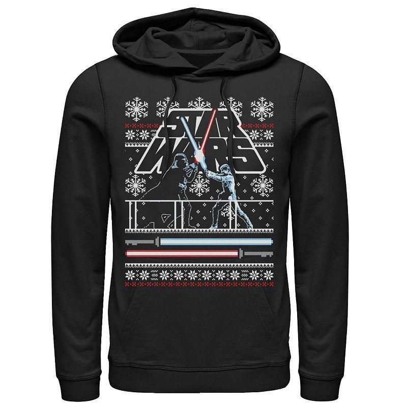 Mens Star Wars Luke Vader Face Off Ugly Christmas Sweater Hoodie Product Image