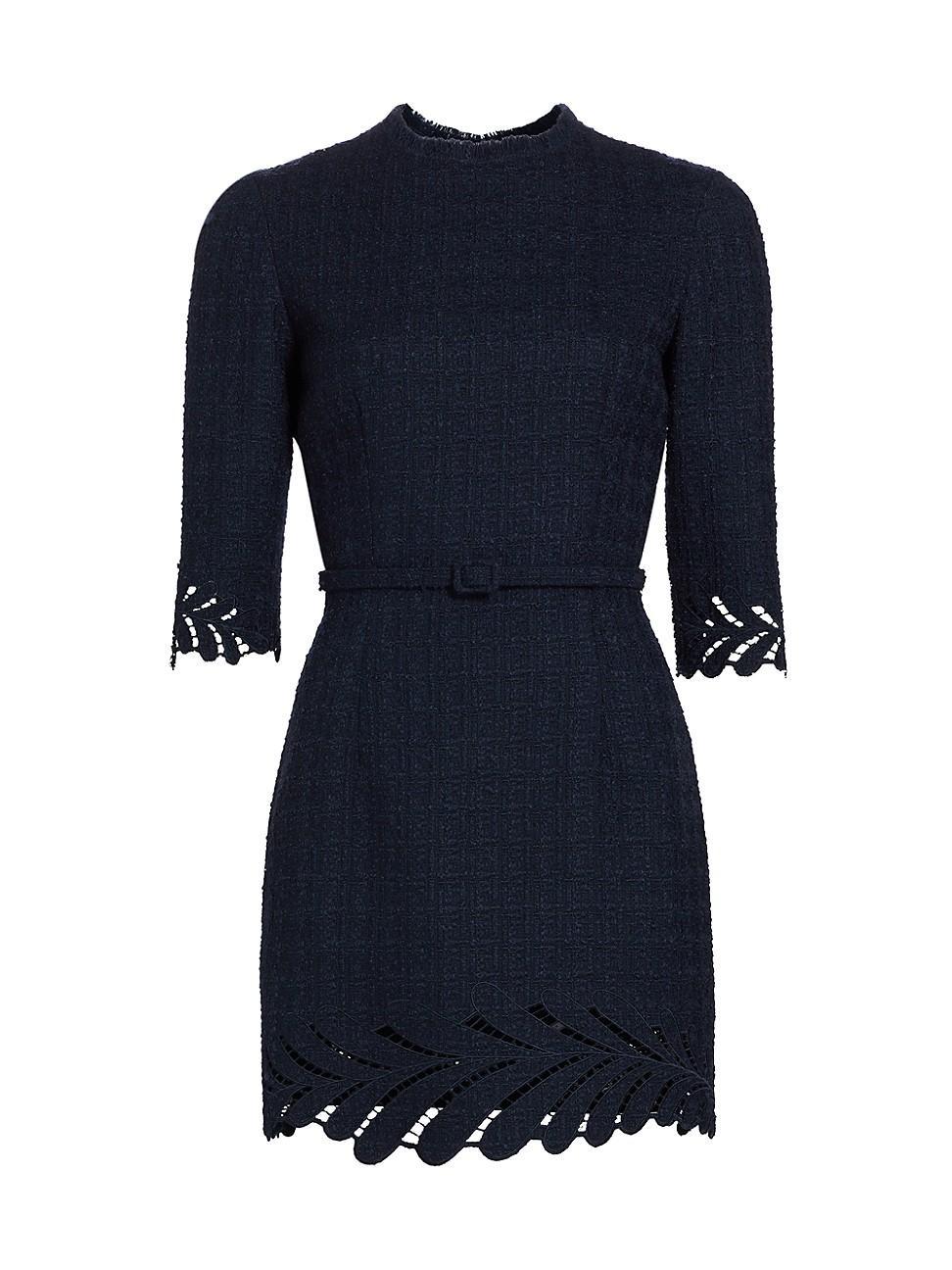 Womens Fern Embroidered Wool-Blend Tweed Minidress Product Image