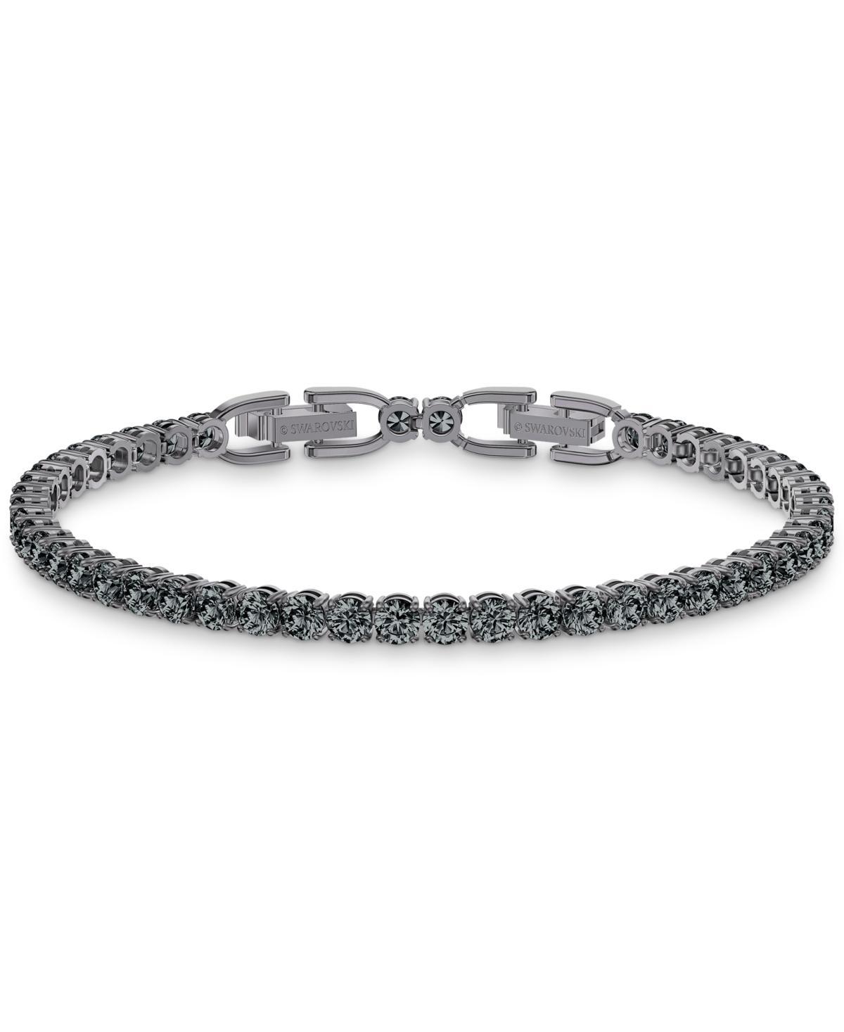 Womens Tennis Swarovski Crystal Gray Ruthenium-Plated Deluxe Bracelet Product Image