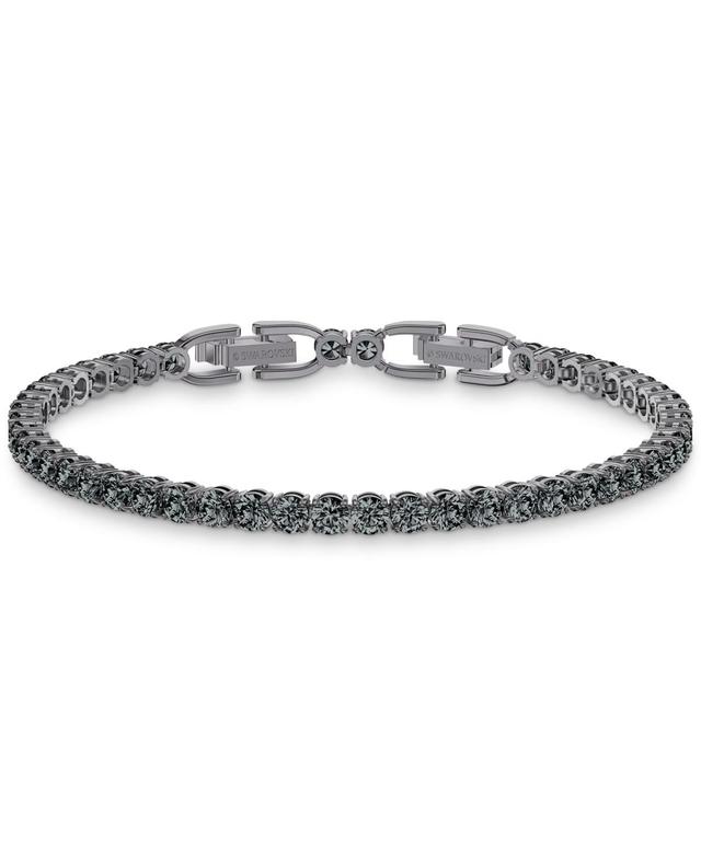 Womens Tennis Swarovski Crystal Gray Ruthenium-Plated Deluxe Bracelet Product Image