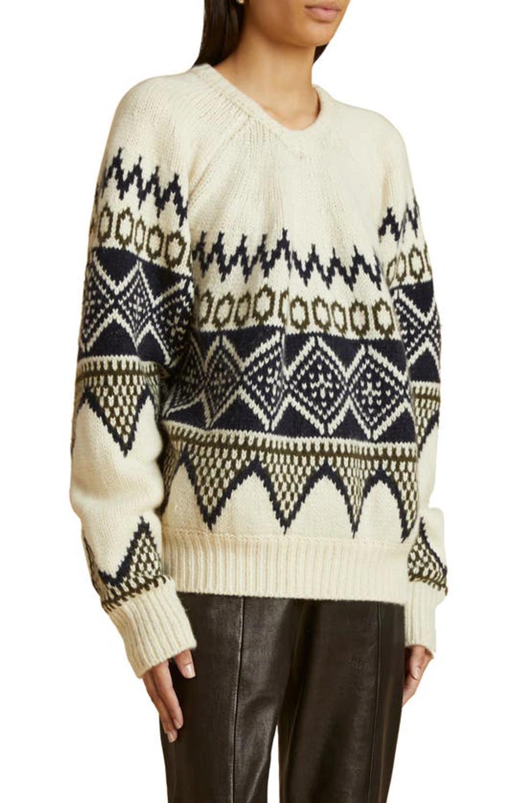 KHAITE The Nalani Patterned Intarsia-knit Jumper In Ivory_multi Product Image