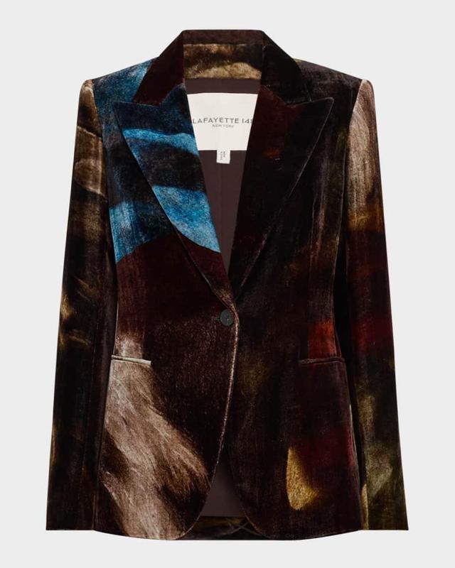 Single-Button Tailored Velvet Blazer Product Image