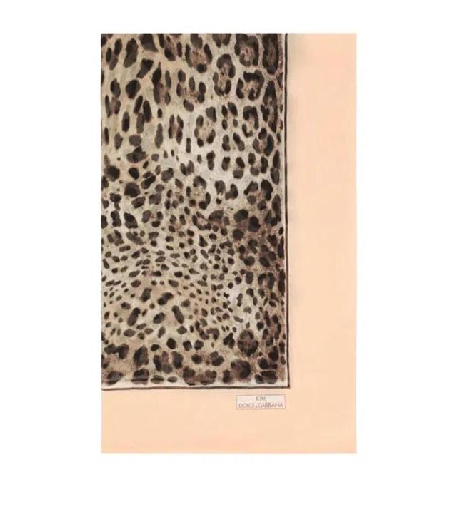 Silk Leopard Print Scarf In Multi Product Image