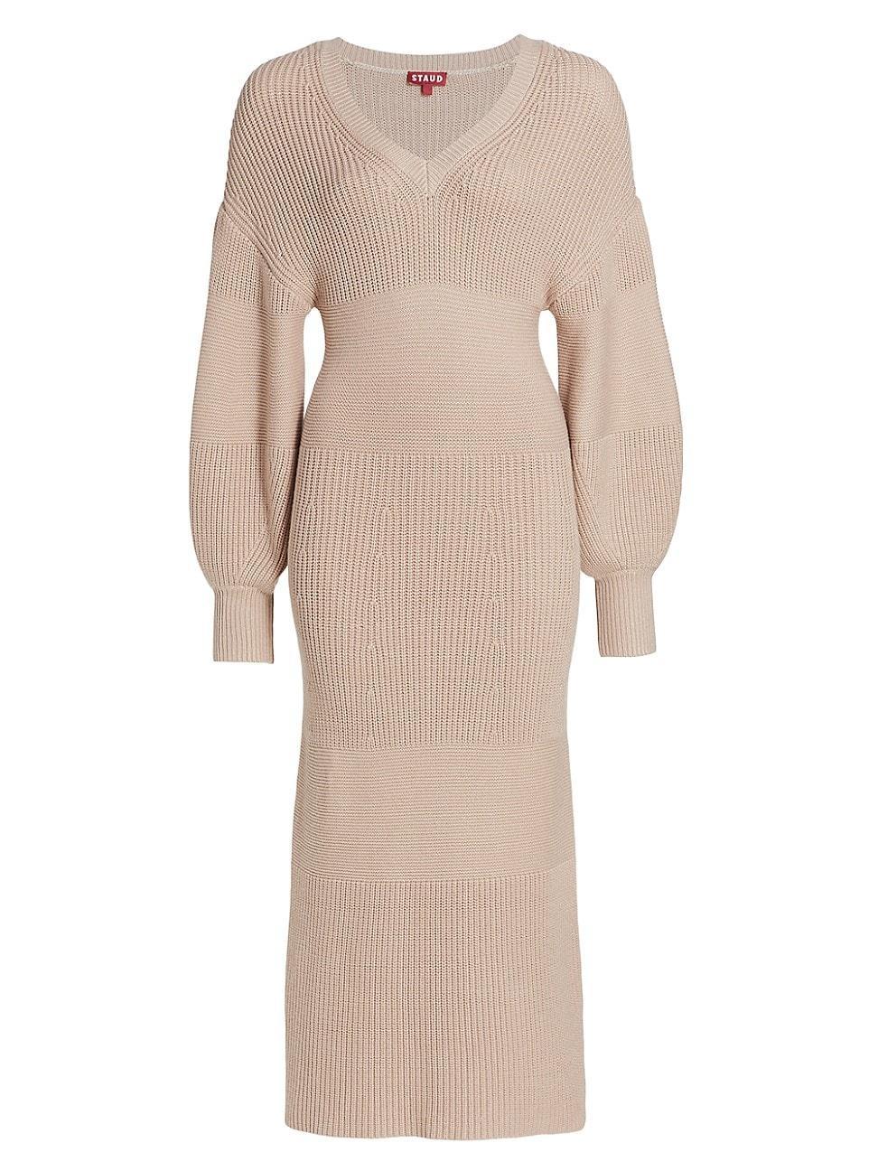 Womens Carnation Puff-Sleeve Sweaterdress Product Image