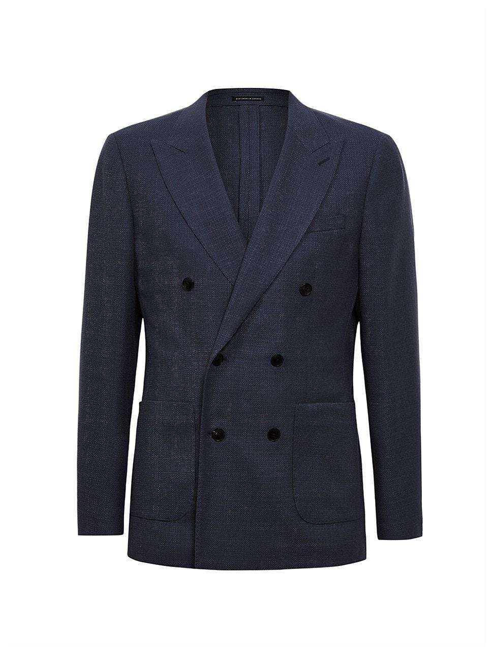 Mens Wool-Blend Double-Breasted Blazer Product Image