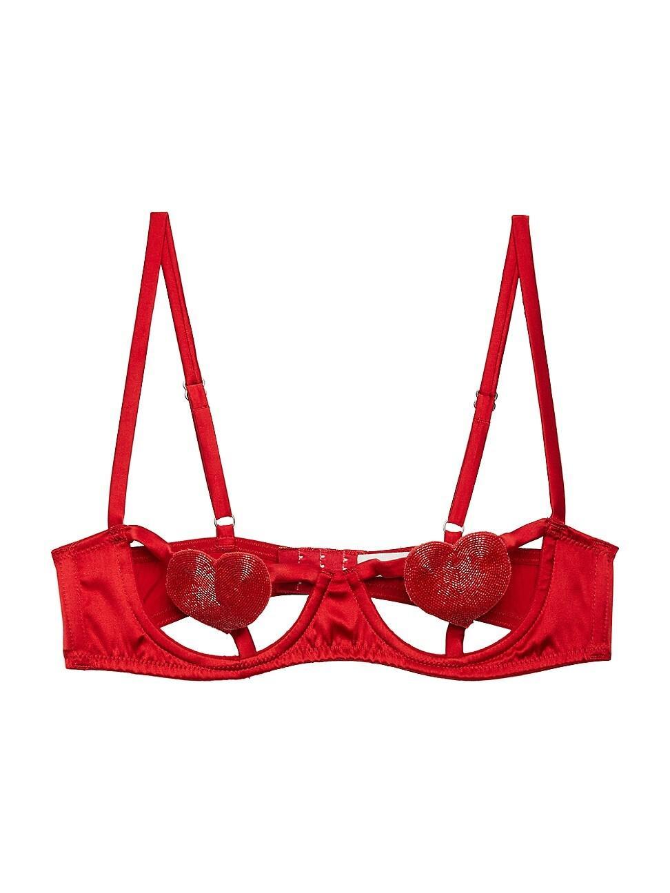 Womens Heart Open-Cup Balconette Bra Product Image