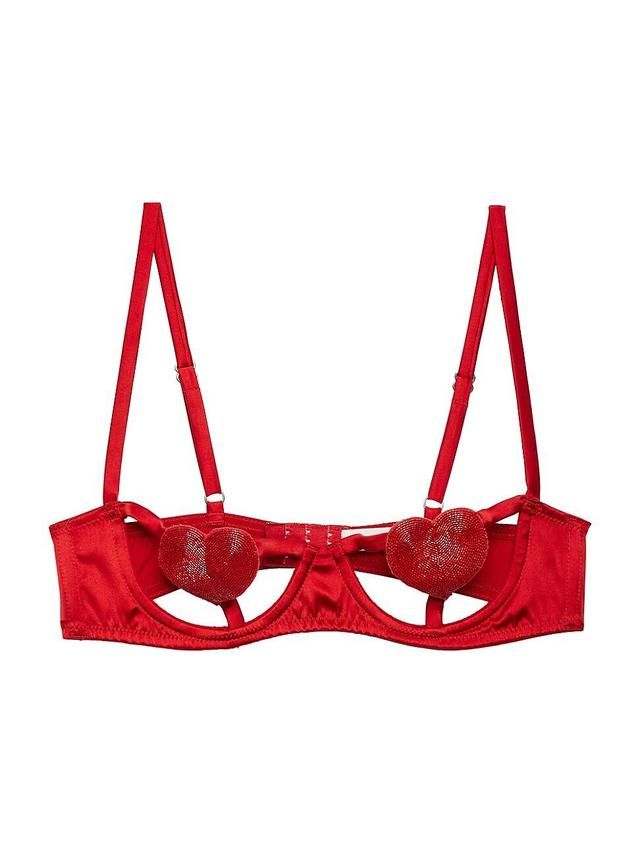 Womens Heart Open-Cup Balconette Bra Product Image