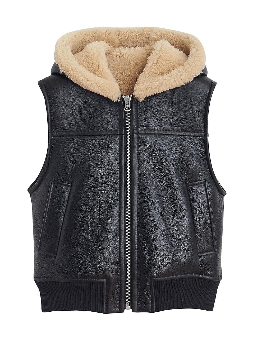 Womens Robbie Leather Shearling-Lined Vest Product Image