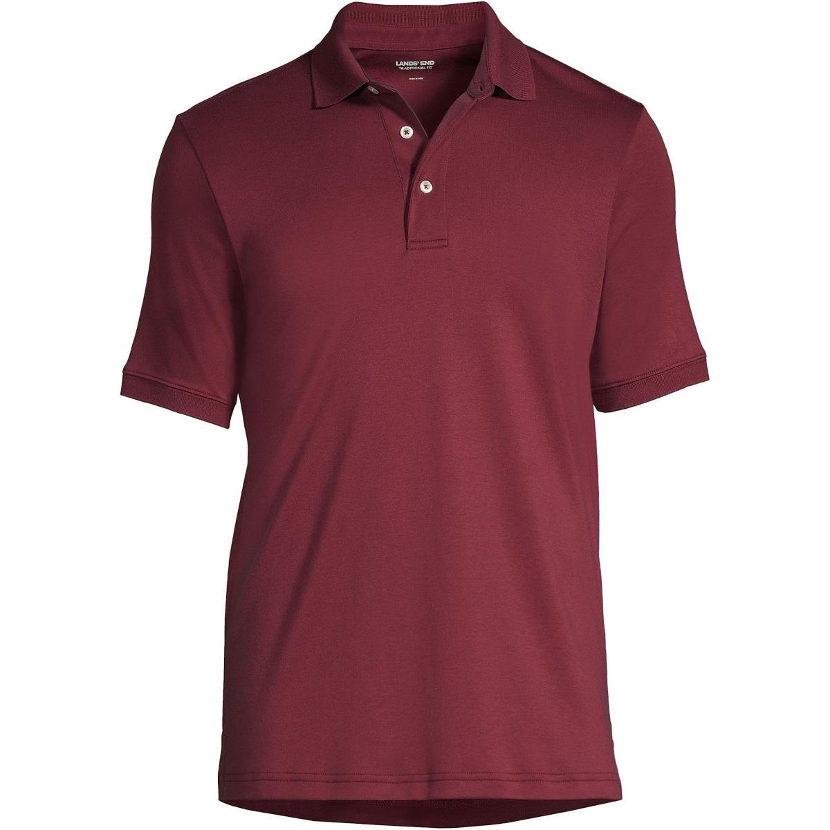 Big & Tall Lands End Super Soft Supima Polo, Mens Royal Red Product Image