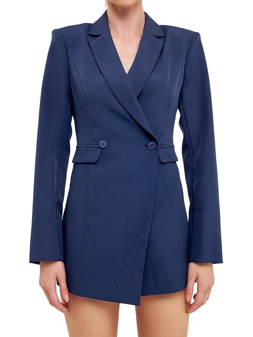 Womens Suit Blazer Romper Product Image