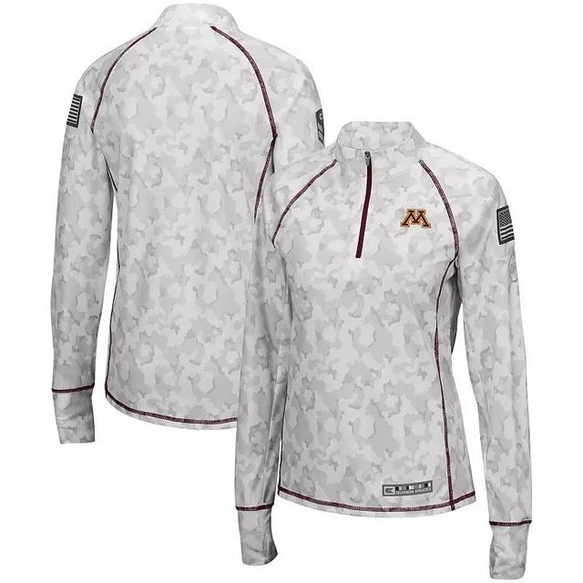 Womens Colosseum Minnesota Golden Gophers OHT Military Appreciation Officer Arctic Camo 1/4-Zip Jacket Product Image