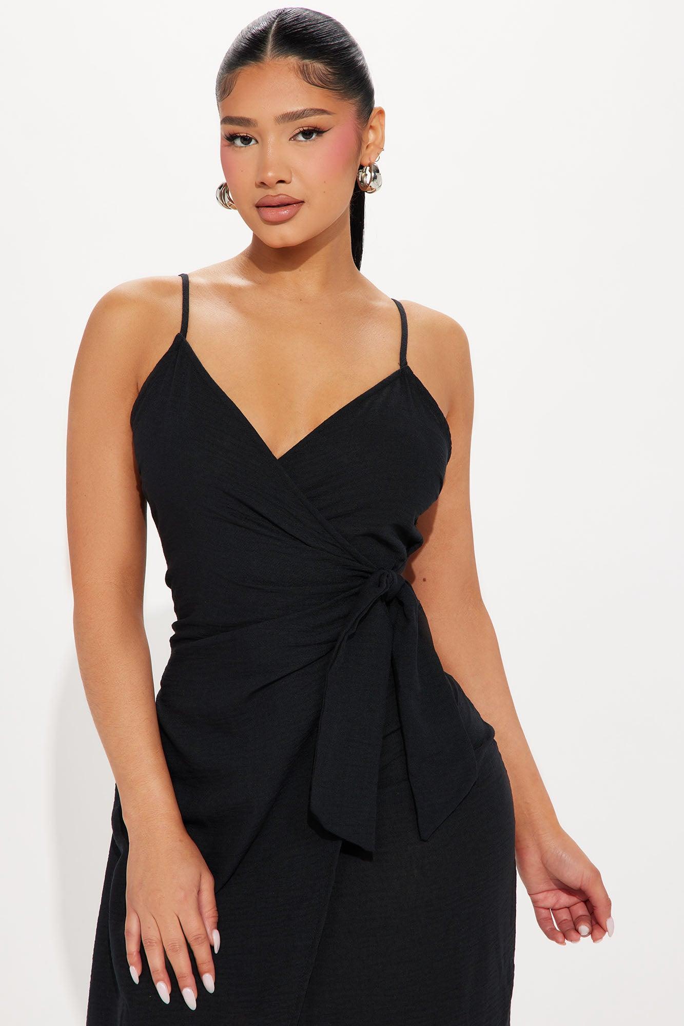 Liliana Linen Midi Dress - Black Product Image