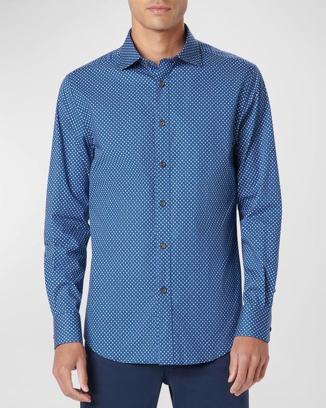 Bugatchi Axel Shaped Fit Dot Print Stretch Cotton Button-Up Shirt Product Image