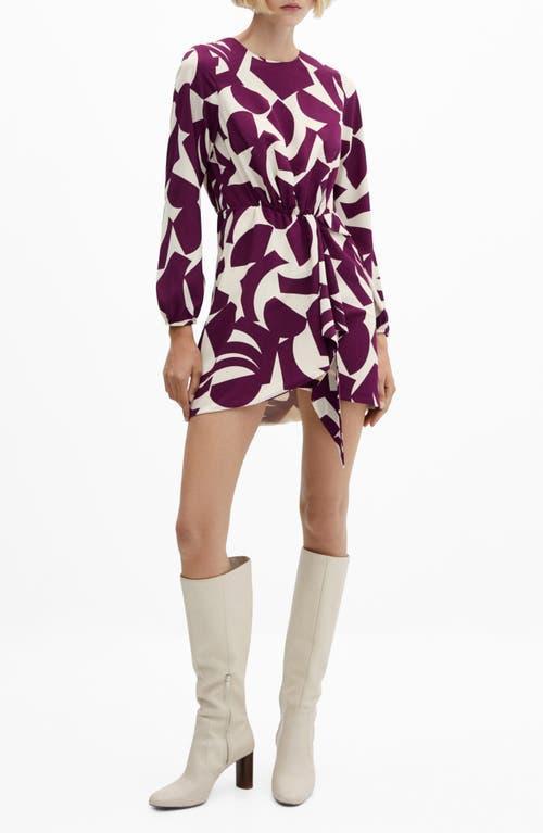 MANGO Murcia Print Long Sleeve Minidress Product Image