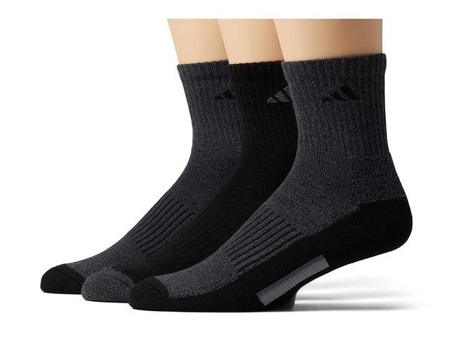 Mens adidas 3-pack Cushioned Mid-Crew Socks Black Product Image