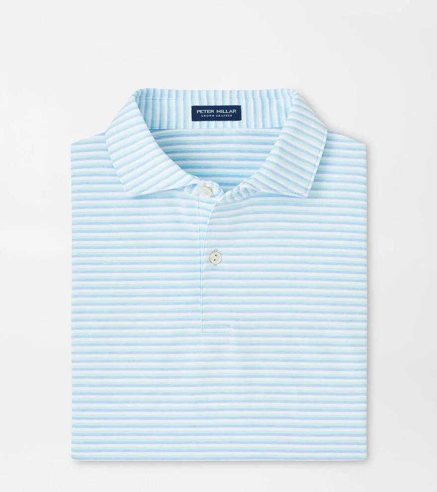 Mens Milton Stripe Performance Polo Shirt Product Image