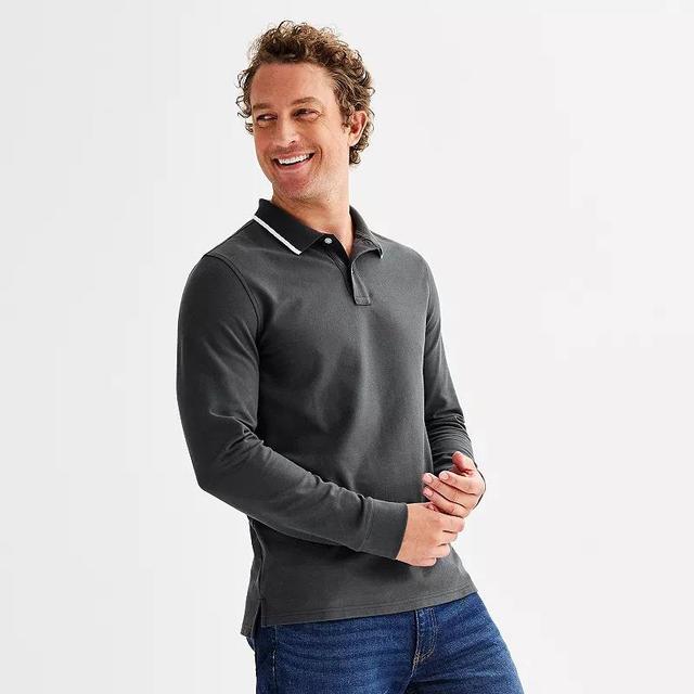 Mens Sonoma Goods For Life Long Sleeve Pique Polo Product Image