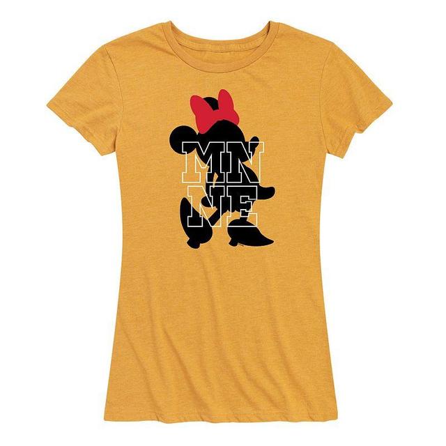 Disneys Minnie Mouse Silhouette Graphic Tee, Womens Grey Royal Blue Product Image