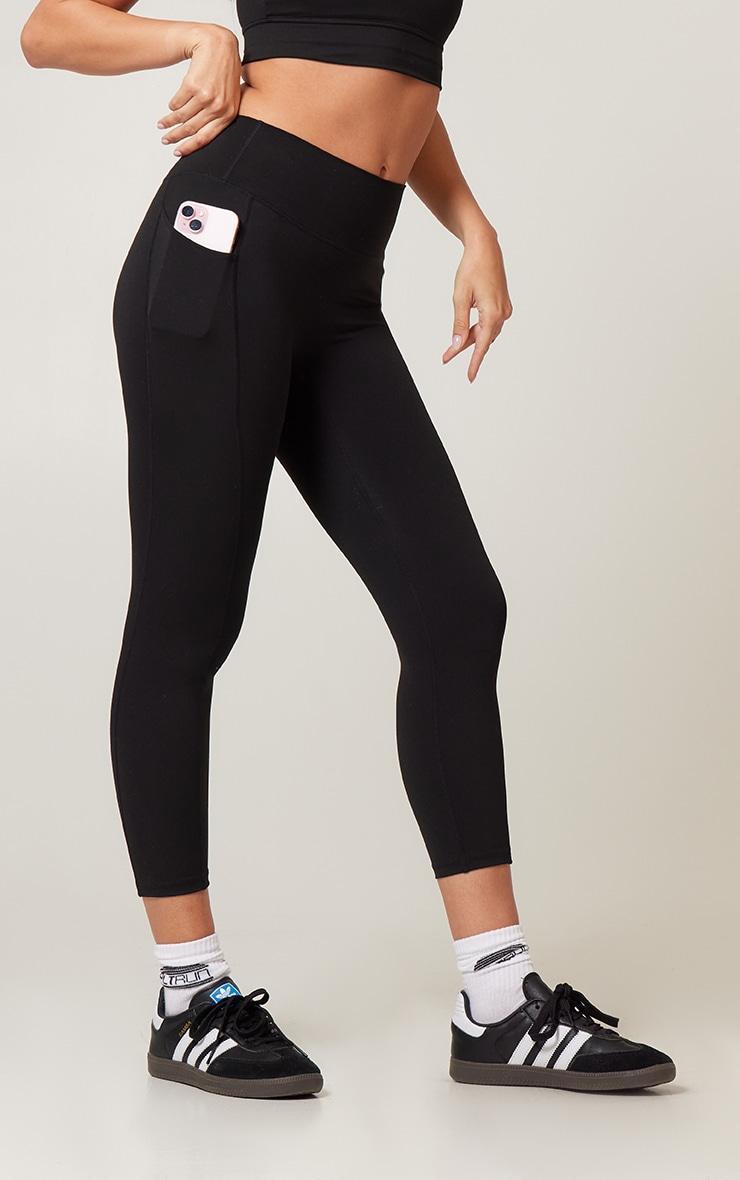 PLT RUN Black Sculpt Pocket Detail Cropped Leggings Product Image