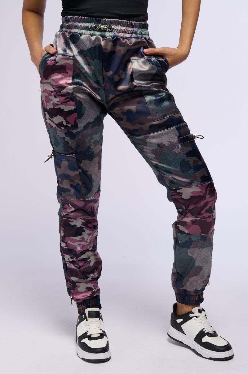 AT YOUR SERVICE SATIN CAMO PRINT JOGGER Product Image