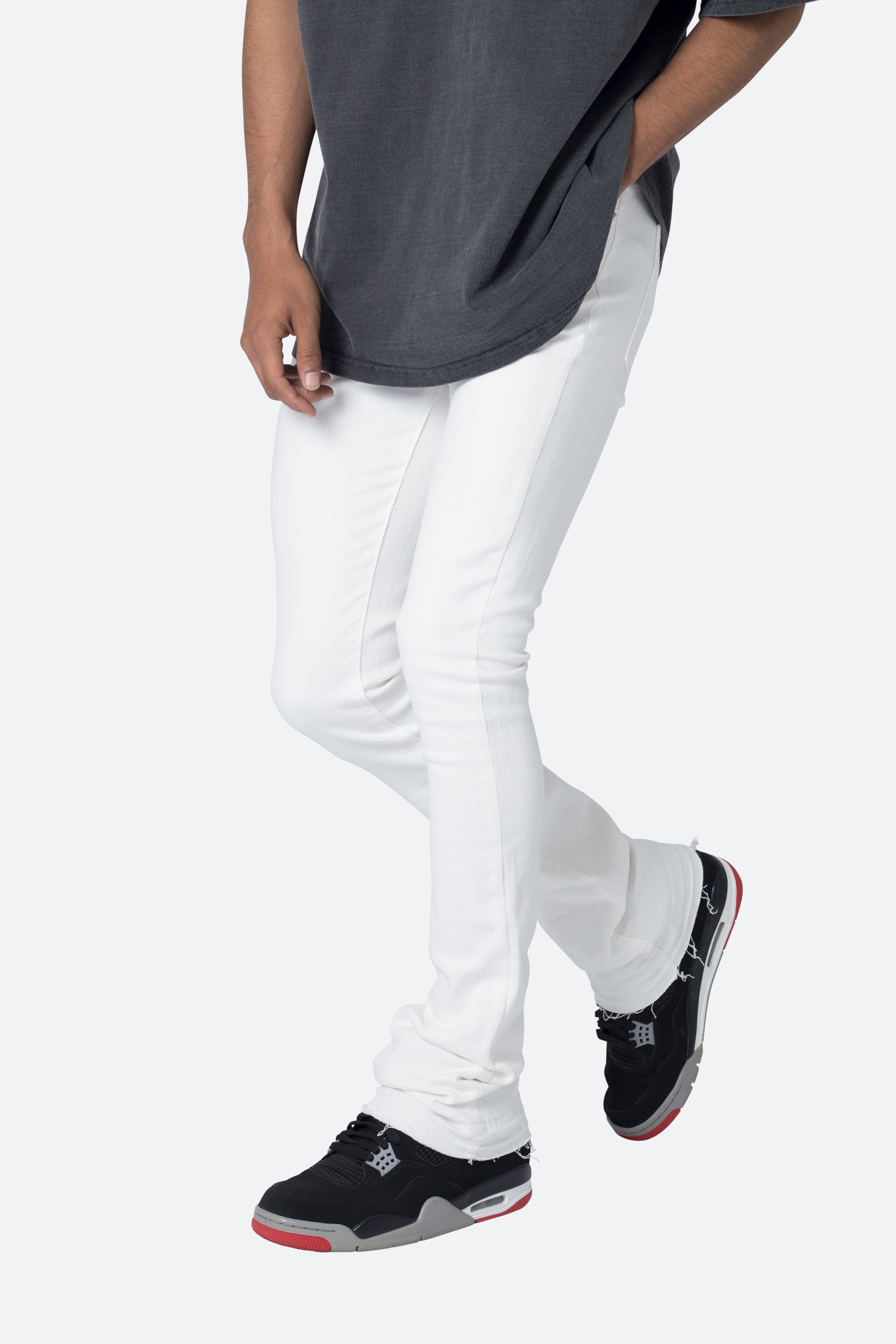 X514 Skinny Stacked Denim - White Product Image