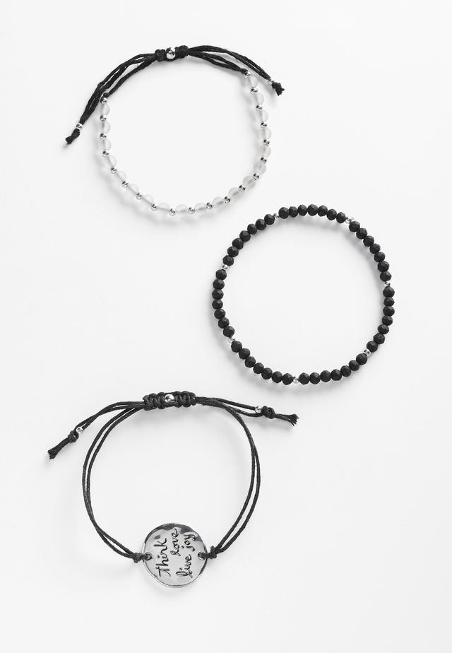 Black Pull Tie Bracelet Set Product Image