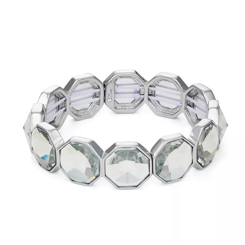 Simply Vera Vera Wang Silver Tone Clear Stone Stretch Bracelet, Womens Product Image