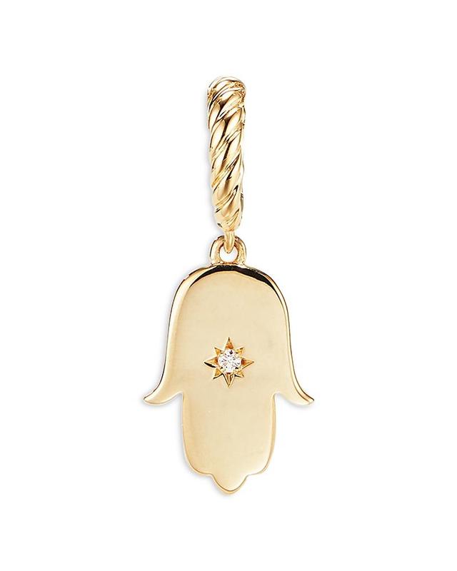 Womens Hamsa Amulet in 18K Yellow Gold with Center Diamond Product Image