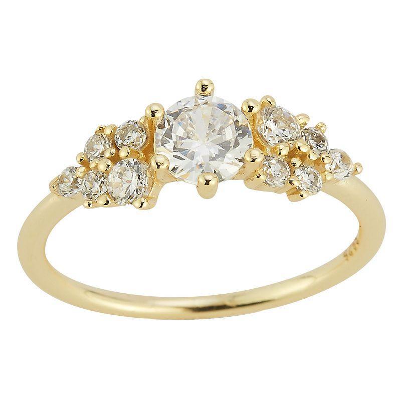 Sunkissed Sterling Sterling Silver Cubic Zirconia Cluster Ring, Womens Gold Product Image