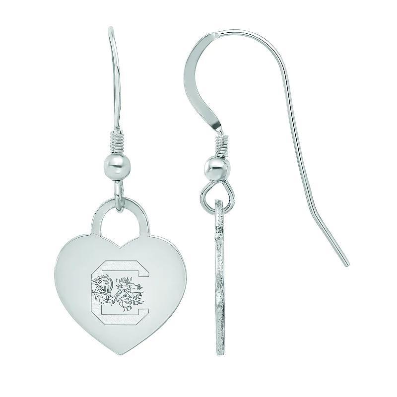 LogoArt Sterling Silver South Carolina Heart Drop Earrings, Womens Product Image