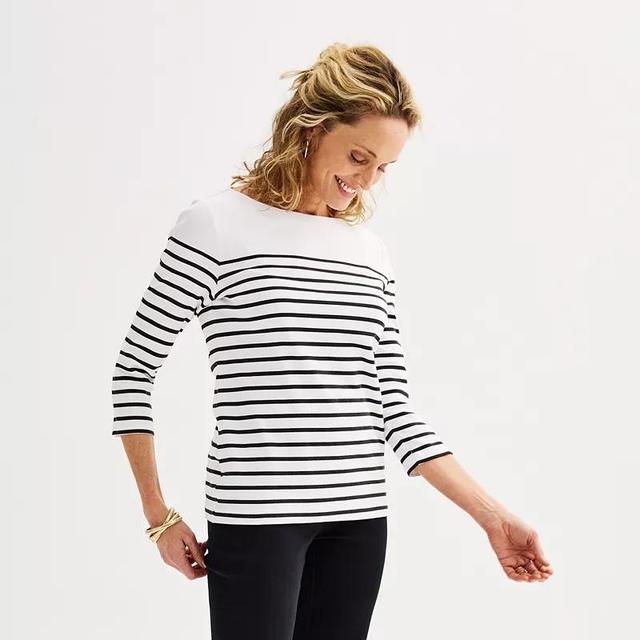 Petite Croft & Barrow Boatneck Top, Womens Product Image